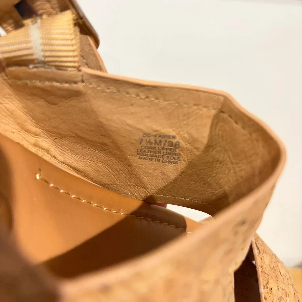 Corso Como Fairen Platform Wedge Natural Cork Sandal CC-FAIREN 7.5M slingback